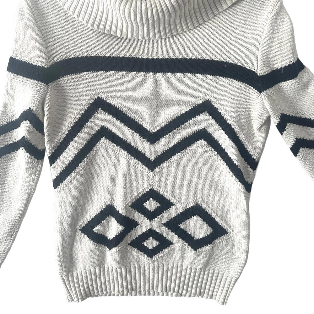 Lauren Jeans Co. Ralph Lauren Women Turtleneck cotton Blend Boho Knit Sweater-S - Picture 4 of 9